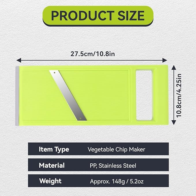 Manual Kitchen Slicer - Handheld Food Slicer for Vegetables, French Fries, Potatoes and Chips