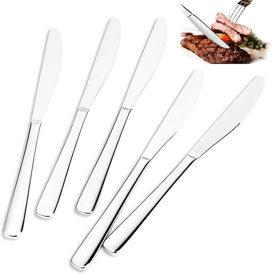24 Pieces Butter Knives Set - 9 Inches Butter Knife, Food Grade Stainless Steel Dinner Knives Set, Mirror Polished Knife Silverware for Home, Restaurant, Kitchen, Dishwasher Safe