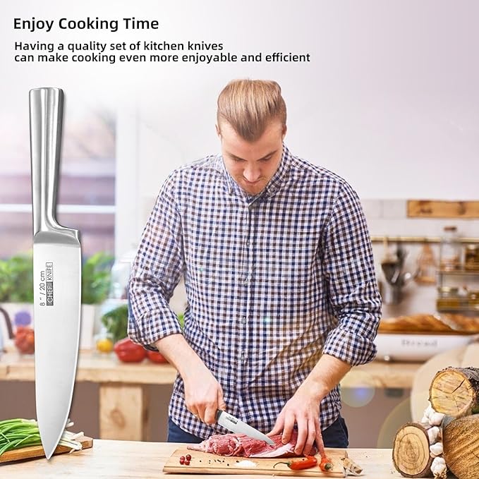 KOFERY 5-Piece Kitchen Knife Set - Razor-Sharp Stainless Steel Blades with Integrated Ergonomic Handle - Easy Clean and Ideal for Culinary Masters