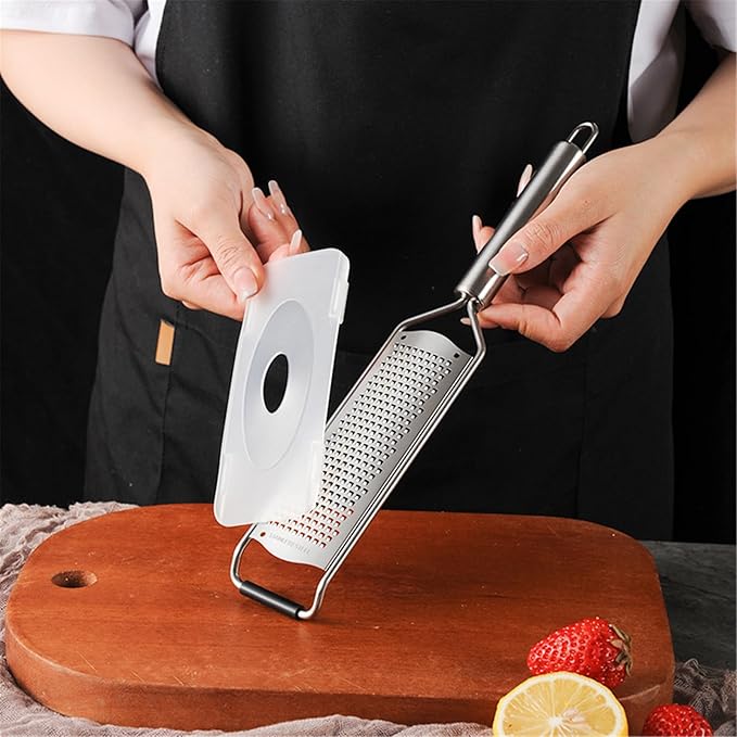 Efficient Lemon Zester for Cooking Enthusiasts Nonslip Handle Vegetable Slicer Stainless Steel Tube Handle Cheese Grater Nonslip Handle Grater