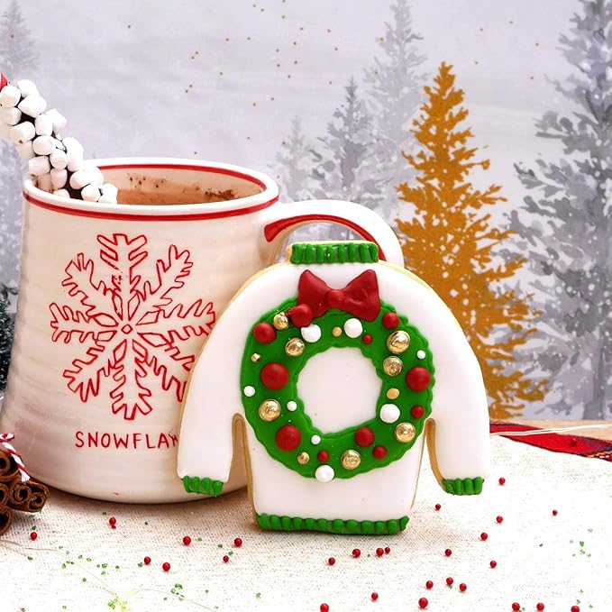 Sweet Cookie Crumbs Christmas Sweater Cookie Cutter, Stainless Steel, Dishwasher Safe (Christmas Sweater)