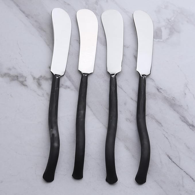 INOX artisans Twig Butter Knives/Cheese Spreader 4 Pc. Set