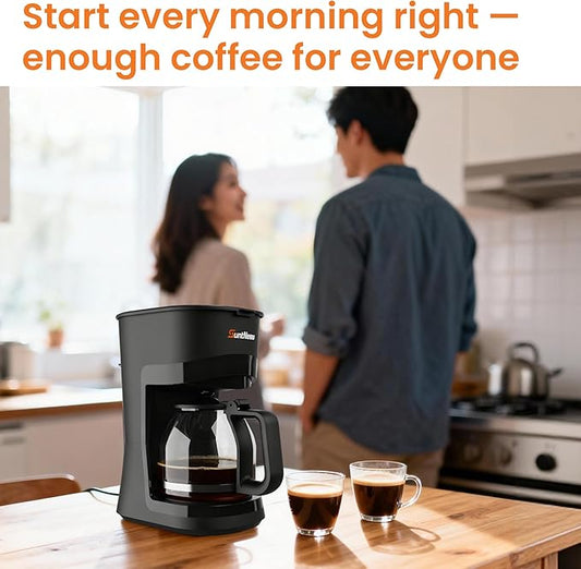 SuntNeew 12-Cup Coffee Maker, 1.5L Drip Coffee Machine with One-Touch Brewing, Glass Carafe, Anti-Drip System, Reusable Filter, Easy-to-Use Home & Office Coffee Brewer