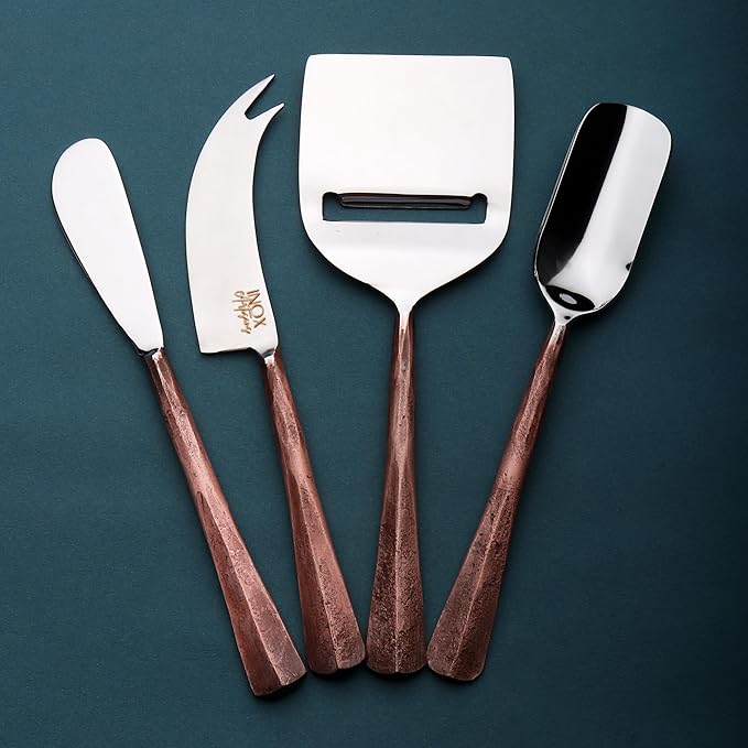 INOX artisans Copper Ridge Cheese Knives 4 Pc. Set