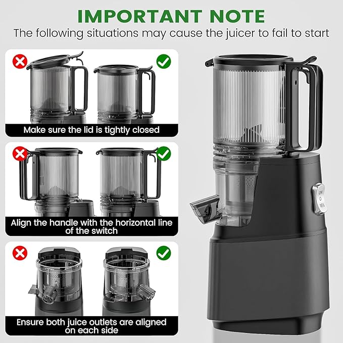 EanOruus Cold Press Juicer, 5.8" Wide Feed Chute Juice Extractor Machine with 400W, High Juice Yield, Slow Masticating Juicer for Whole Vegetables & Fruits, Grey