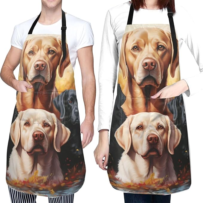 Apron with Pockets Aprons for Women Men Kitchen Chef Apron for Cooking Gardening Server Waitress Painting