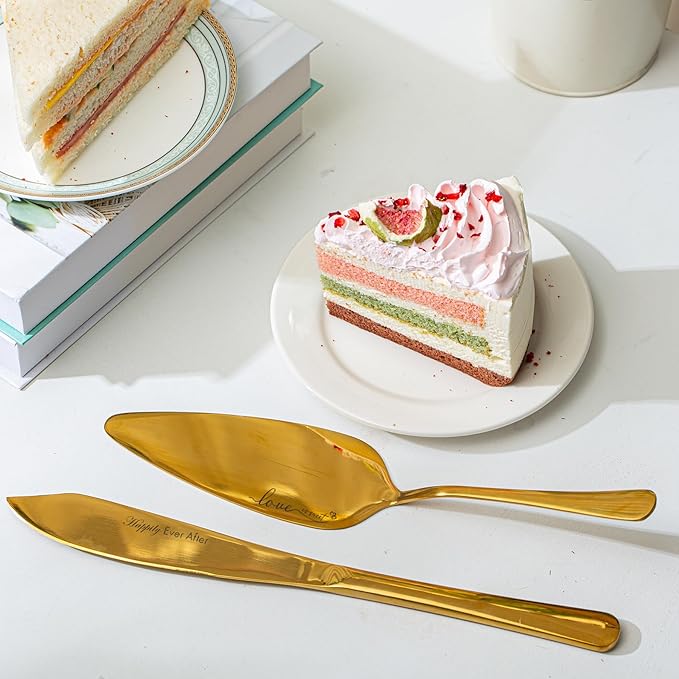 Wedding Cake Knife And Server Set, Mr and Mrs Champagne Flute Glasses With Cake Cutting Set For Wedding Glasses For Bride And Groom