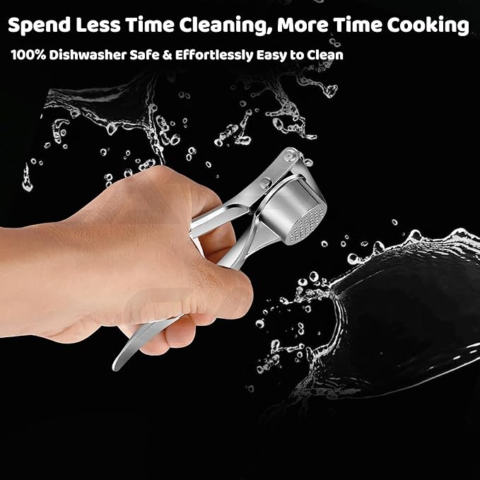 Stainless Steel Garlic Crusher Presser Garlic Press Manual Garlic Mincer | Garlic Cutter Chopper | Easy to Squeeze & Clean for Kitchen