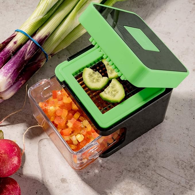 Genius Nicer Dicer Spicy A34155 4-Piece Vegetable Slicer Onion Slicer Green