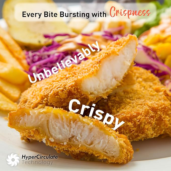 KINSING Air Fryer 6.5 QT,8 in 1 with Visible Window,LED display, 400℉ Precise Temperature Control, Shake Reminder&Pre-heat indicator,Metal inner cavity,Nonstick & Dishwasher Safe Basket