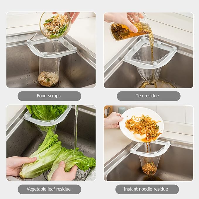 DOITOOL Kitchen Sink Strainer Mesh Bag 200Pcs Disposable Fine Mesh Filter Nets Elastic Sink Strainer Bags for Food Drain Protection and Sanitary Filter