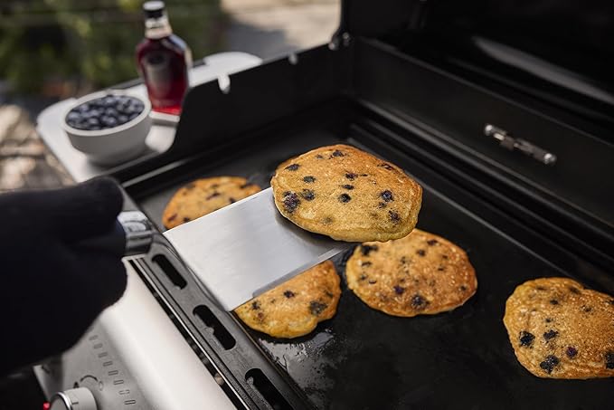 Weber Rust‑Resistant Outdoor Griddle Insert, Full‑Size – Pre-Seasoned Carbon Steel Griddle for Searwood & Large Spirit Series Gas Grills