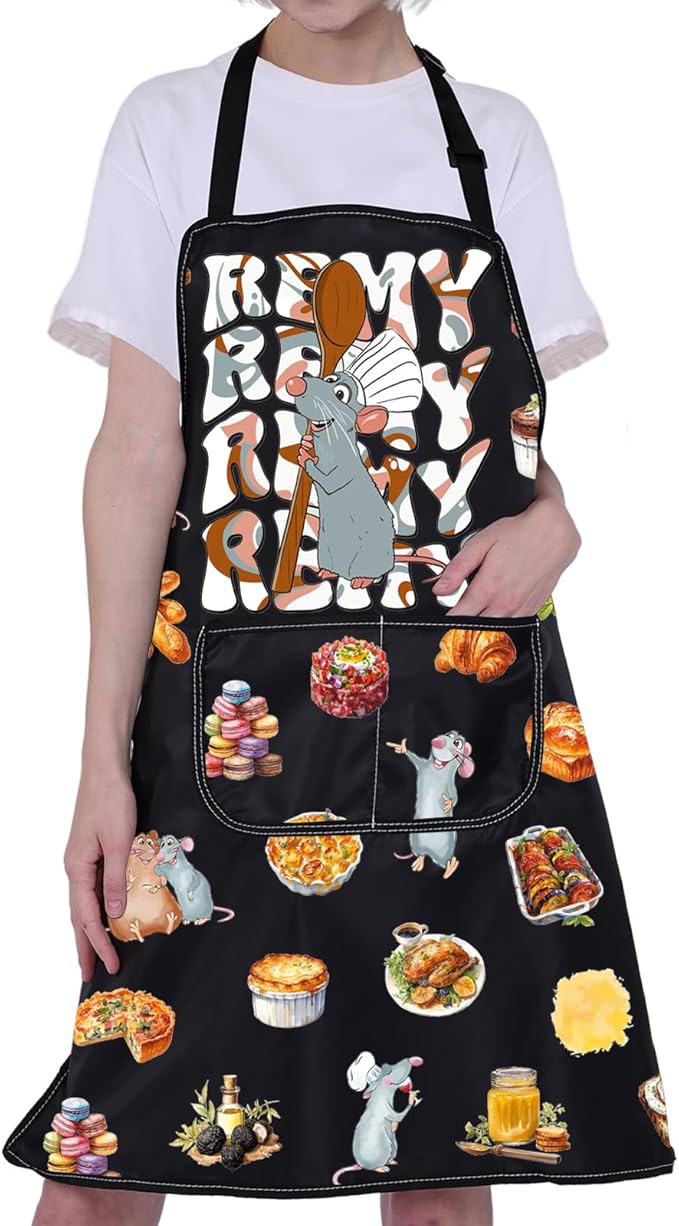 CMNIM Remy Rat Apron - Women's Rat Inspired Chef Apron with Pockets