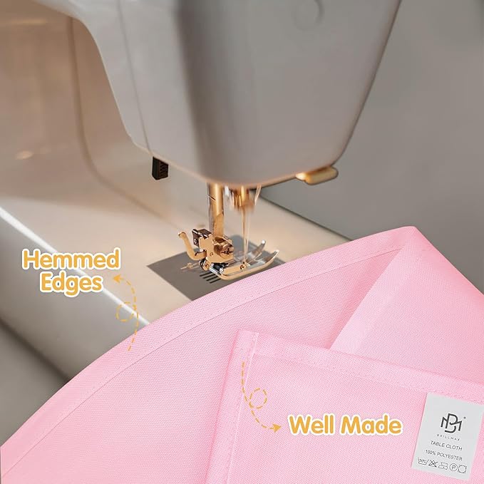 BRILLMAX 6 Pack Pink Tablecloths 70 x 120 Inch for 6ft & 8ft Rectangle Tables - 150 GSM Polyester Fabric, Universal Fit, Water, Stain & Wrinkle Resistant Cloth Cover for Wedding Reception Banquet