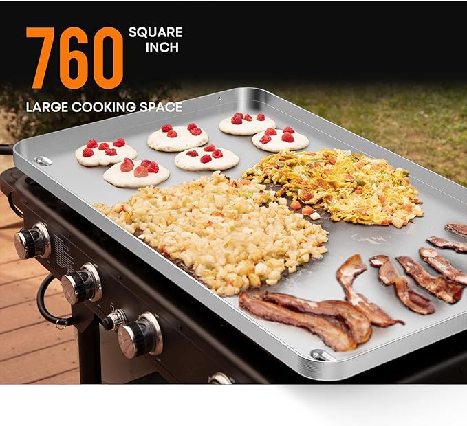 Stanbroil Flat Top Griddle for Cuisinart CGG-0036 36" 4-Burner Gas Grill, Stainless Steel Griddle Replacement Top with Dual Grease Management System