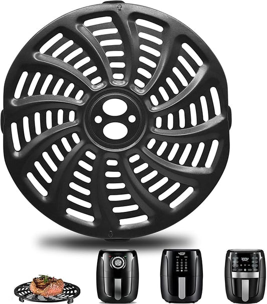 GWBSXM Air Fryer Accessories for Gourmia GAF536 GAF566 GAF556 5QT, 8.8''×8.4'' Nonstick Air Fryer Replacement Parts Tray Rack Grill Pan Grill Plate Basket Crisper Plate with Rubber Bumpers