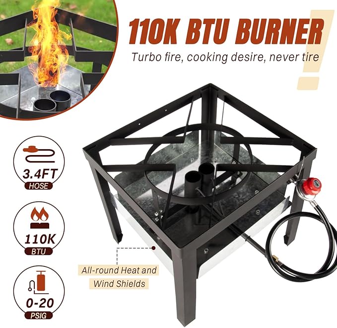Hidpriva 60QT Crawfish Boiler Kit, Waterproof Cover & 12-inch Skimmer, 110,000BTU Propane Burner Stove, 0-20PSIG Regulator, Aluminum Seafood Boil Pot, Crab Boil Pot with Basket