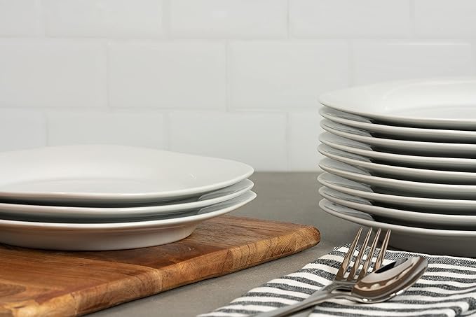 10 Strawberry Street 7.5" Catering Square Salad Plate, Set of 12,White