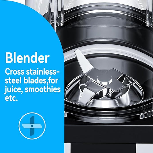 Personal Blender Smoothies Shakes, Greatogo 350W 2-IN-1 Bullet Grinder, 11 Set including 2pk 24oz 1pk 10oz Grinding Cup, 2pk Stainless-Steel, Tritan BPA-Free Dishwasher-Safe
