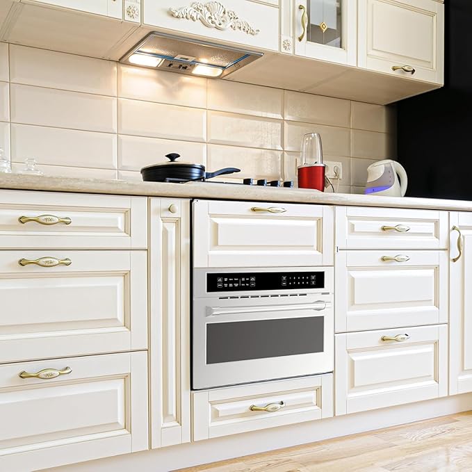 GarveeHome 30 ft Microwave Convection Oven, 1.6 Cu Ft Built In Microwave Oven with Air Fryer-Child Safety Lock-Drop Down Door, 1700W Touch Control-Multiple Cooking Modes, Ideal for Modern Kitchens