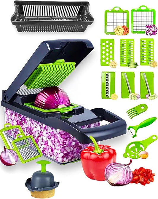 16 in1 pro vegetable chopper, onion chopper, fruit and vegetable slicer with container, vegetable and fruit chopper, Onion cutter, Kitchen gadget