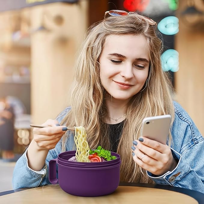 Microwave Bowl with Lids,Ramen Bowl,28oz Microwave Soup Mugs with Handles,for Soup and Instant Noodles,Oatmeal, Gumbo, Salad, College Dorm Room Essentials for Girls for Boys Apartment Essentials