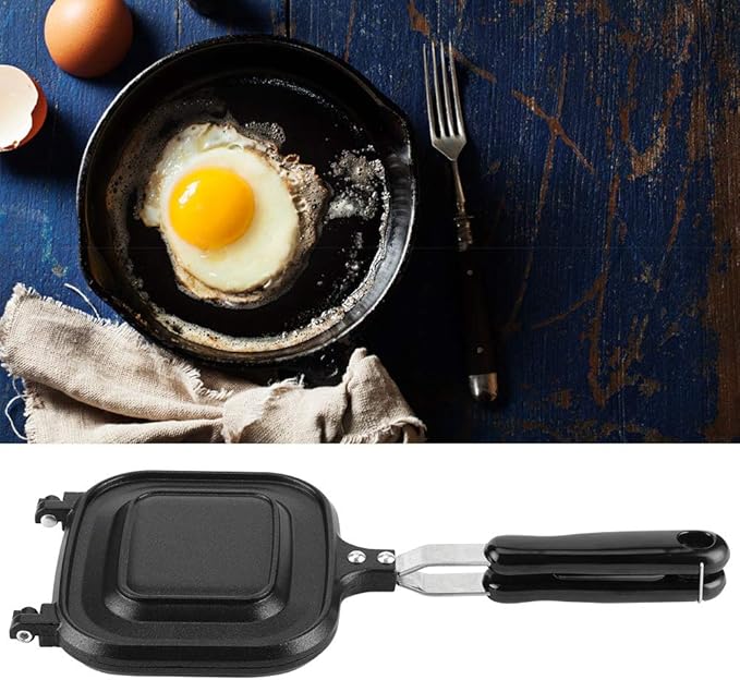 Double Sided Hot Sandwich Maker,Nonstick Sandwich Toaster Breakfast Maker,Multifunction Fry Pan,Stovetop Camping Sandwich Flip Pan