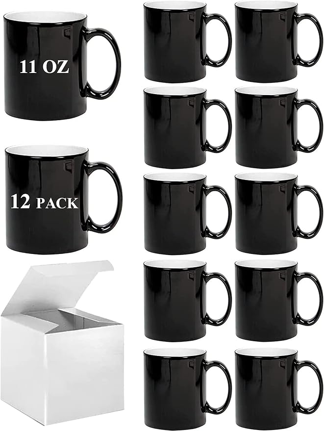 Color Changing Coffee Mugs, Sublimation Mugs Magic Mugs Tazas Magicas Para Sublimacion Cups Heat Sensitive Coffee Mugs 11 OZ Set of 12