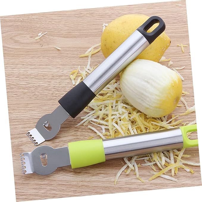 Cabilock Stainless Steel Lemon Zester and Grater Peeler with Channel for Easy Citrus Slicing Random Color for Desserts Cocktails and Fresh Cooking