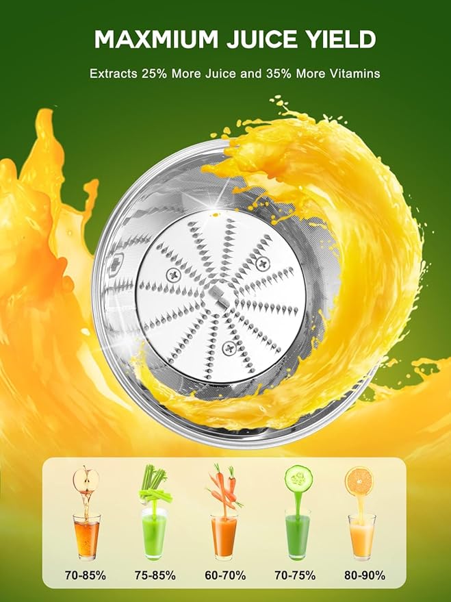 Juicer Machine, 1200W Juicer with 3" Feed Chute for Whole Fruits and Veg, Dual Speeds Centrifugal Juice Extractor, High Juice Yield, Full Copper Motor, Easy to Clean, BPA Free