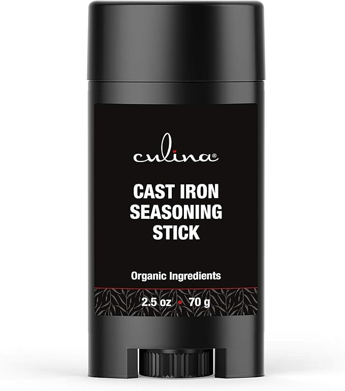 Culina Cast Iron Seasoning Stick | 100% Organic Ingredients | Best for Non-stick Cooking & Restoring | for Cast Iron Cookware, Skillets, Pans & Grills!…