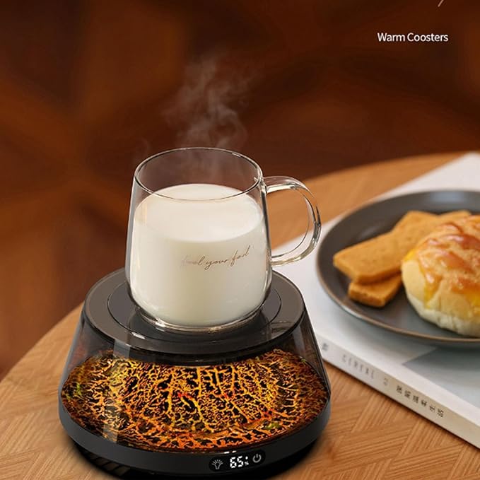 Coffee Mug Warmer, Mug Warmer, Multiple Face Drink Heating Pad Permanent Construction 4 Customizable Warmth Preferences for Hot Beverages Maintenance Cup Warming Base with Safe Features
