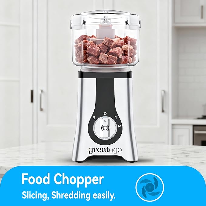 Greatogo Countertop Blenders For Shakes And Smoothies, 3-In-1 Smoothie Maker & Food Processor, Multi-Function Blender Grinder Chopper Combo For Kitchen, Includes 4 Cups And Portable Lid