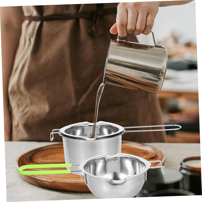 Stainless Steel Chocolate Melting Pot Butter Heating Pot Melting Bowl Spatula Multi-functional for Cheese Oil Milk Easy Clean Compact Design