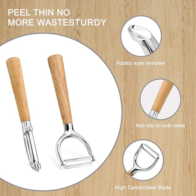 Potato Peelers Set Stainless Steel Peeler,Y-Shaped and I-Shaped Peelers,Carrot Fruit Vegetable Peelers for Home kitchen