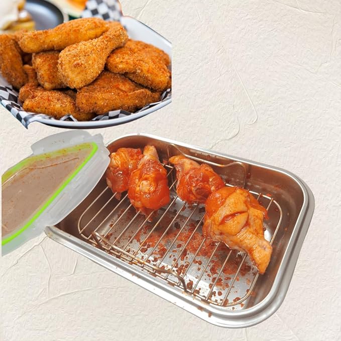 Better Breader Shaker Bowl with Lid, 2.6QT Stainless Steel Breading Shaker Bowl for Fried Fish, Chicken, Flour Coating
