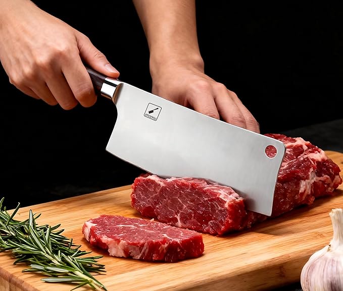 imarku Meat Cleaver 7 Inch, Razor Sharp Japanese High Carbon Steel Vegetable Cleaver Knife, Multipurpose Kitchen Chopper Butcher Knife for Home Kitchen & Restaurant, Ergonomic, Gifts for Men and Women
