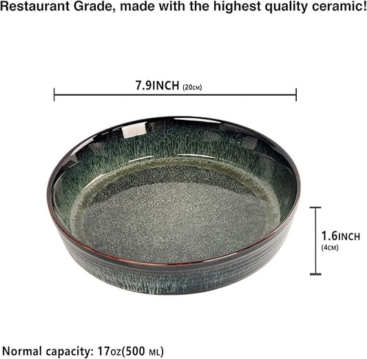 LIUYWYHCF Ceramic Pie Pan Quiche Baking Dish Set of 2, Round 7.5 Inch Au Gratin Baking Dishes, 17 Ounces Non-Stick Tart Pan, Pie Plate for Apple, Oven, Dishwasher and Microwave Safe
