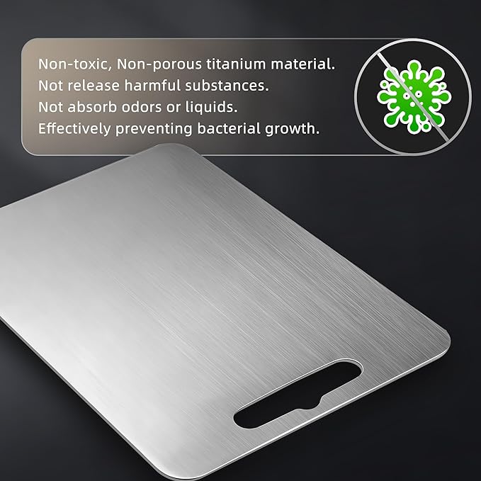 100% Titanium Cutting Board for Kitchen - Dishwasher Safe Chopping Boards with Handle, Reversible Charcuterie Board for Home Counter Outdoor Camping Housewarming Gifts for Women (3 PCS)