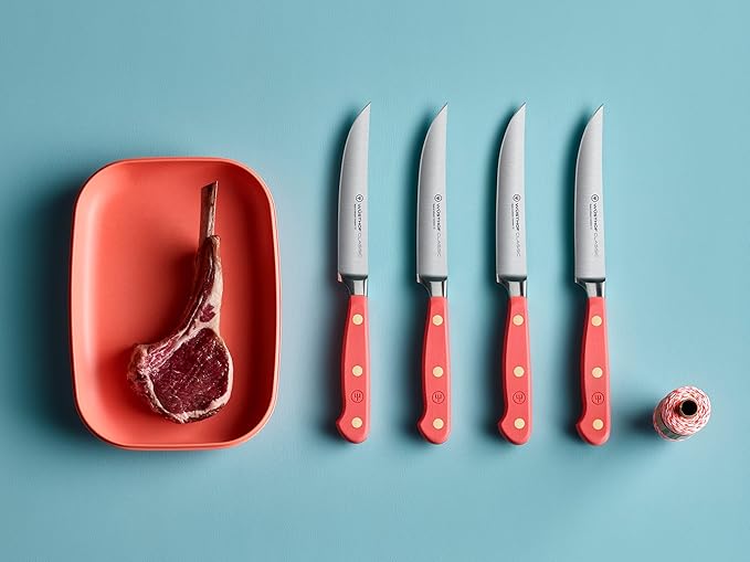 WÜSTHOF Classic Coral Peach 4 Piece Steak Knife Set