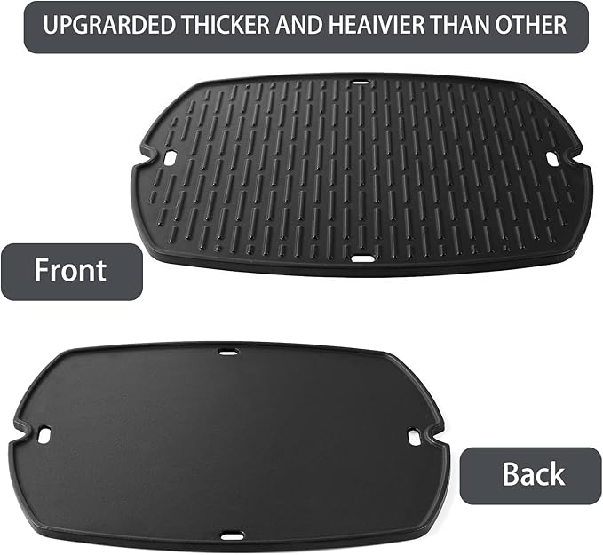 7583 Q2000 Griddle Full Size Grill Replacement Parts for Weber Q200 Q220 Q2200 Q2400 Q240 Flat Top Griddle Insert 396000 566002 54060001 53060001 396002 Accessories Cast Iron Reversible Plate