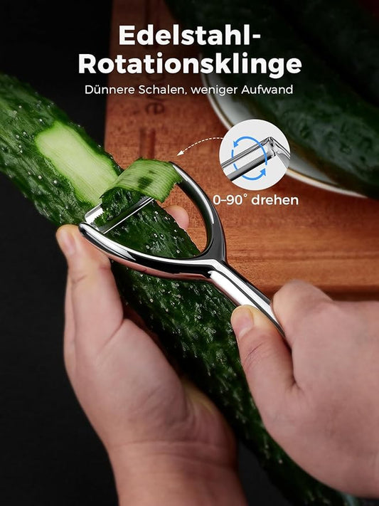 Y & I Peeler Set – Multi-Purpose Vegetable Peeler, 304 Stainless Steel Potato Peeler with Ultra-Sharp Serrated Blade & Ergonomic Handle (2-Year Warranty)
