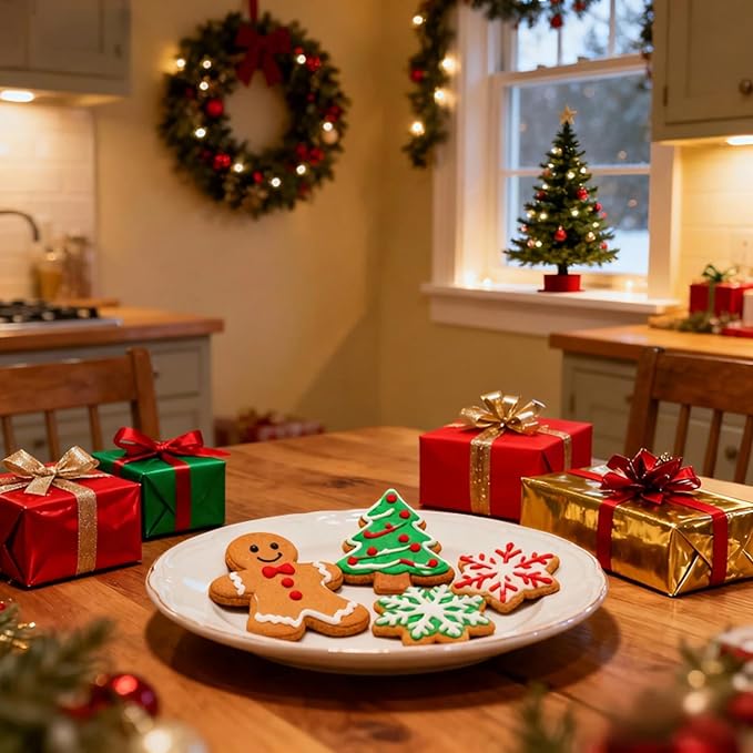 Metal Christmas Tree, Gingerbread Man, Snowflake Cookie Cutters Christmas Shapes Large Medium Small Size, Thickened Biscuit Cutter Molds Set for Winter Holiday Baking