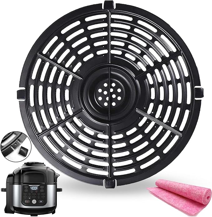 HEISENLIN 6.5QT Air Fryer Grill Crisper Plate for Ninja OP302/OS301/OS300/FD302/FD305 Foodi Pressure Cooker Air Fryers, Upgraded Grill Pan Grate Tray Rack Grid Shelf for Ninja Air Fryer, Nonstick