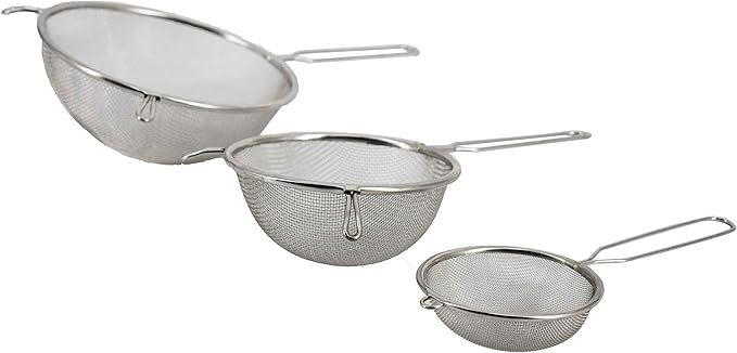 Uniware Stainless Steel Multi-purpose Food Strainer, 3 Piece Set