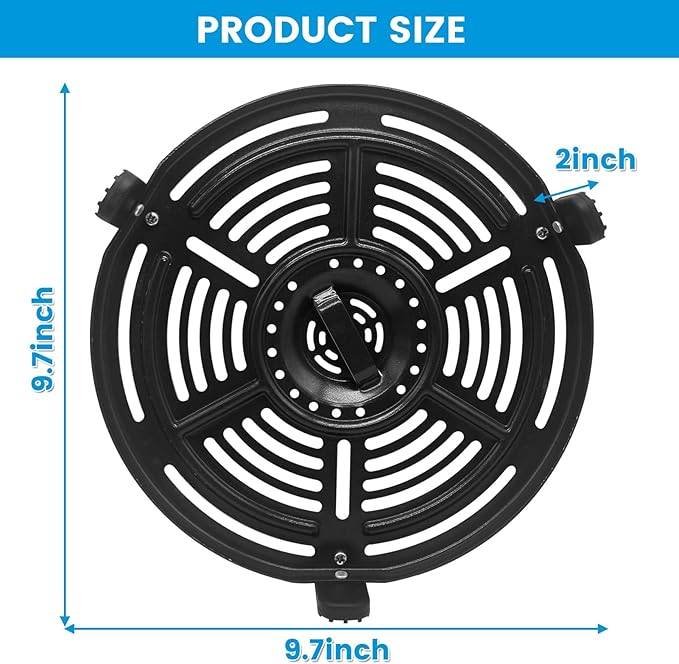 Air fryer Grill Plate for Ninja FD302 6.5 Qt FD101 5 Qt FD401 8 Qt Air Fryer, 9.7' Air Fryer Grill Pan Crisper Plate Replacement Parts for Ninja OP302 OP305 FD305 Tray Rack Accessories
