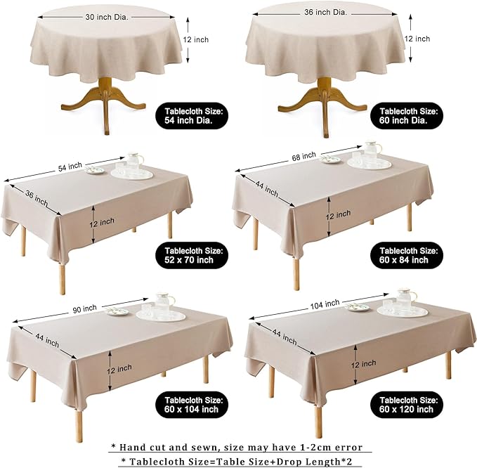 AUSSPVOCT Textured Linen Tablecloth Rectangle 52x70 Water Resistant Spill-Proof Wipeable Pink Table Cloth Wrinkle Free Fabric Dining Table Cover for Birthday Party Farmhouse Wedding Tablecloths