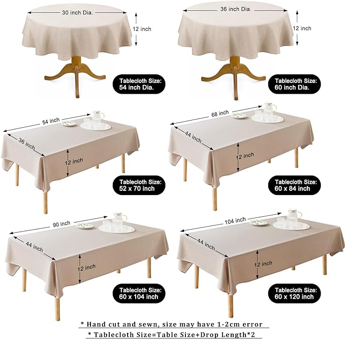 AUSSPVOCT Textured Tablecloth Rectangle 60x120 Water Resistant Spill-Proof Wipeable Fall Table Cloth Wrinkle Free Fabric Dining Table Cover for Birthday Spring Easter Party Kitchen Decor