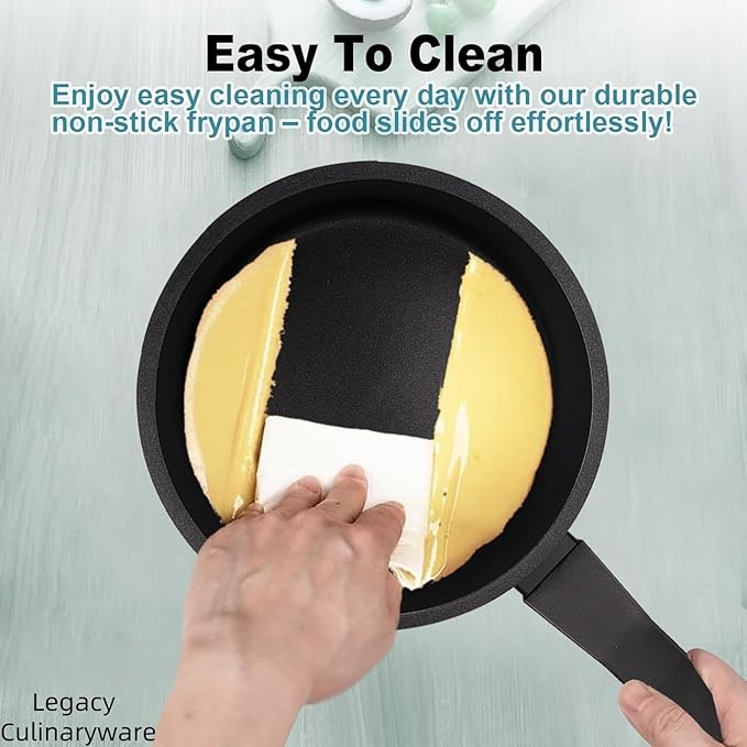 Legacy Culinaryware Nonstick Sauce Pan with Lid,2QT small pot, PFOA Free,Kitchen Pots Induction Pot,Cream
