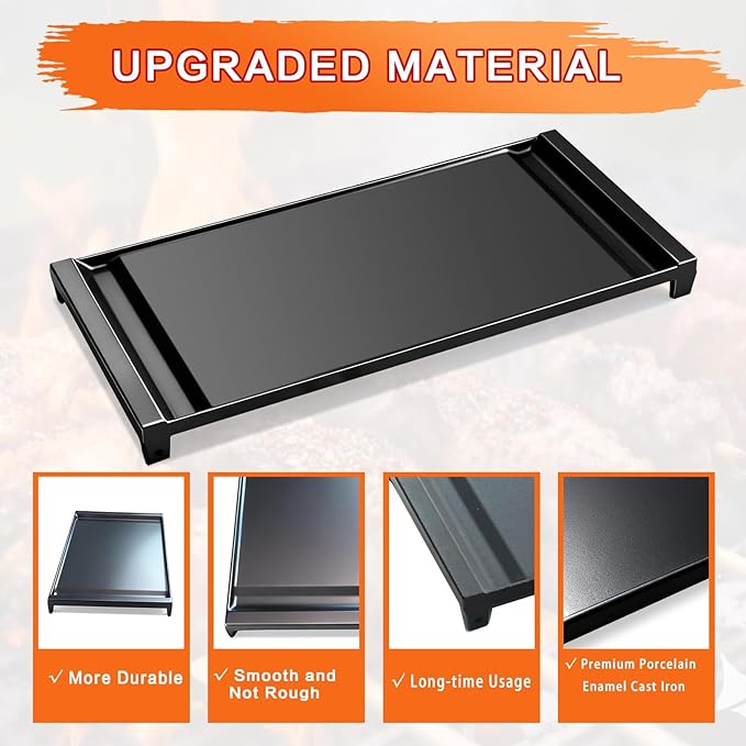 Upgraded Cast Iron Griddle for GE Gas Stove Griddle Replacement Parts WB31x24738 JGSS66SEL3SS JGB700SEJ4SS Pan Stove Top Electric Stovetop